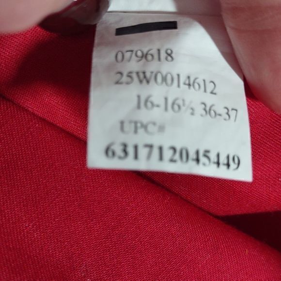 Chaps Classic Fit Twill Red Long Sleeve Button Down Shirt Sz 16-16.5 36-37 - Picture 9 of 9